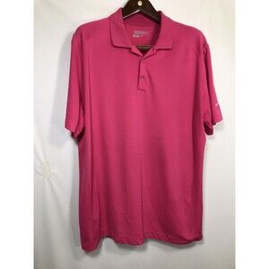Nike Golf Tour Performance Solid Pink Dri-Fit Polo Shirt Men's XL